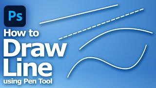 How to draw straight line and curved line in Photoshop using Pen Tool with shortcut