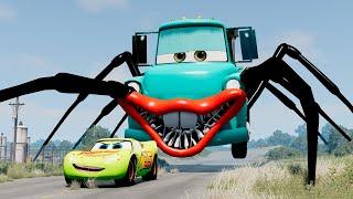 Live Epic Escape From Lightning McQueen Eater Giant Bot VS Shin Sonic, Mater Eater |BeamNG.Drive