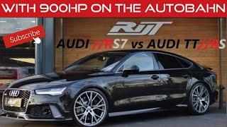 Met 900pk over de  Autobahn van Leipzig naar Nederland. Audi RS7 vs Audi TTRS