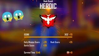 RANK DIAMOND TO HEROIC JOURNEY || #short #shorts #freefire 