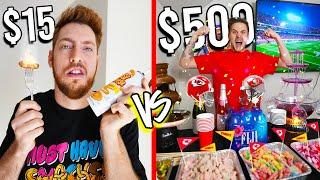 $15 VS $500 SUPER BOWL SNACKS! *Budget Challenge*