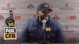 Postgame Interview: Michigan HC Sherrone Moore on UPSETTING Ohio State, postgame scuffle and more