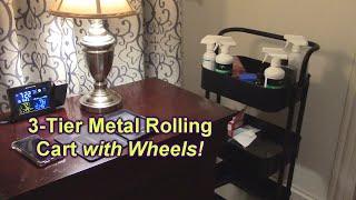 BEST 3-Tier Metal Rolling Cart with Wheels and Handle IRONSTONE Brand FULL ASSEMBLY & REVIEW