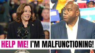 Kamala SUFFERS Live on Stage as Her Teleprompter GOES OUT!  She Was STUCK with No Words to Say!