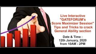 GATEFORUM's Score Maximizer Session" - Tips and Tricks to crack General Ability section