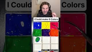 Can make color black with blue, yellow and red