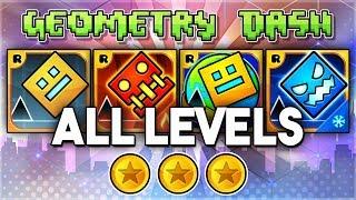 EVERY GEOMETRY DASH LEVEL ALL COINS (Meltdown, World, Subzero)