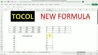 TOCOL function in excel - New excel formula in 2022