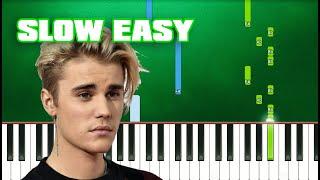 Justin Bieber - Holy (Slow Easy Piano Tutorial) (Anyone Can Play)