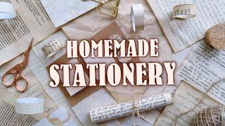 DIY STATIONERY IDEAS (7) HOW TO MAKE VINTAGE PAPER HOMEMADE OLD BOOK PAGES ASMR PAPER CRAFT