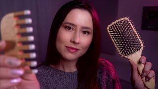 ASMR Hair play until you fall asleep  hair brushing, scissors, face brushing, personal attention