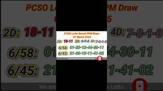 Lotto Result Today 9pm draw March 7, 2025 Swertres Ez2 || PCSO Lotto live result today