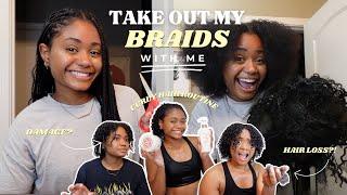 Take out my braids with me + Curly hair routine