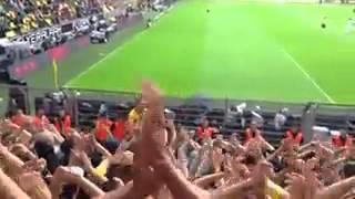 Eintracht Braunschweig Gästeblock Fans bei Borussia Dortmund 18.08.2013