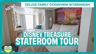 NEW Disney Treasure Room Tour - Deluxe Family Oceanview Stateroom with Verandah