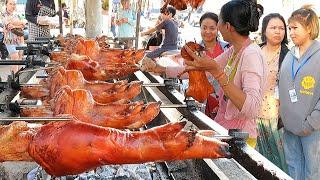 Best Cambodian Street Food Compilation! Roast Pork Legs, Duck & More