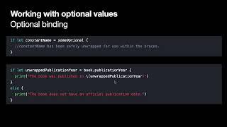 Swift Fundamentals Unit 3 Lesson 1: Optionals