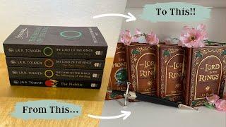 REBINDING "The Lord Of The Rings" and "The Hobbit" Into LEATHER Bound Books! |DIY, Bookbinding|