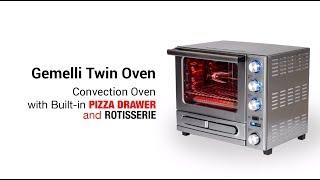 The Gemelli Home Oven - Convection Oven with Built-In Pizza Drawer and Rotisserie