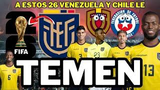  Mis 26 CONVOCADOS de ECUADOR  le dan MIEDO a Chile y Venezuela    ELIMINATORIAS MUNDIAL 2026