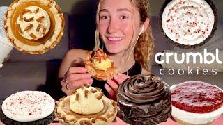 ASMR CRUMBL REVIEW | chocolate cake, salted caramel pretzel pie, peppermint cupcake, cheesecake