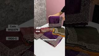 Shaded crush space silk saree with Original Jarkhan Diamond work & running blouse