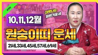 2024년 양력10,11,12월달 4분기 원숭이띠운세나가는 삼재 복이 가득해21세,33세,45세,57세,69세