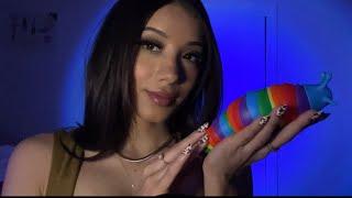 ASMR FOR SLEEP  Relaxing rainbow slug fidget  (Tapping, Scratching, Petting..)