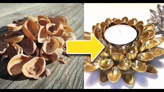 DIY Candle Holder Idea with Pistachio Shells