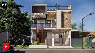 25x45 Elevation design ideas | 25x45 House Plan || DV Studio