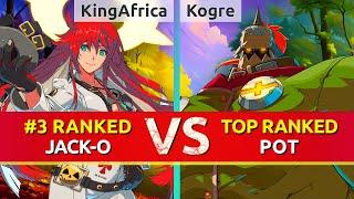 GGST ▰ KingAfrica4 (#3 Ranked Jack-O) vs Kogre (TOP Ranked Potemkin). High Level Gameplay