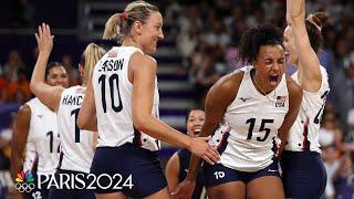 USA women earn crucial win over France to advance to volleyball QFs | Paris Olympics | NBC Sports