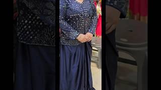 Most trending hand embroidery work #beautiful drape skirt with embroidered jacket #indowestern #yt