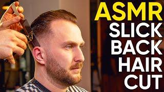 ASMR Slick Back + Beard Trim - Real Men's Haircut - No Talking!