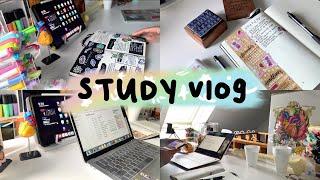 a productive study vlog  (online school and catching up on work) 