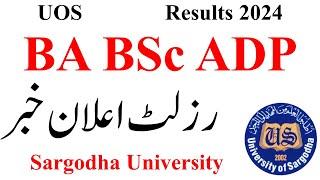 BA BSc ADP Results 2024 Sargodha University | ADP Result 2024 UOS | ADA ADS Result 2024 UOS