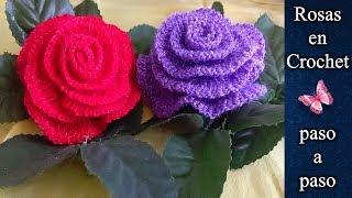 ROSAS en crochet PASO A PASO