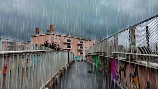 Walking in the Sunday morning Rain Walk in Bordeaux 4k | sep 2024 | ASMR Rain sounds for sleeping