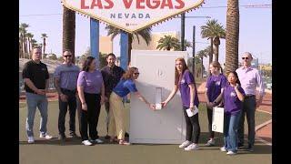 Welcome To Las Vegas Sign Goes Purple For Suicide Prevention Month