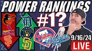 Live - MLB POWER RANKINGS Phillies Take #1 From LA? Tigers & Brewers Rising. O's & Mets In Trouble?