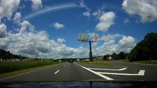 Driving along I-90 West (Massachusetts Turnpike)