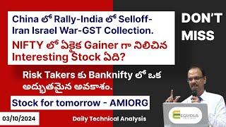 China లో Rally-India లో Selloff-Iran Israel War-GST Collection.