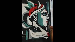 Krishna ji  || modern art  || art by khushbu#acrylicpainting #artscraft #drawing