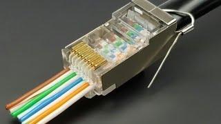 How to fix a broken Ethernet cable and crimp RJ45  (Cat5e/Cat6 RJ45 pass through connectors)