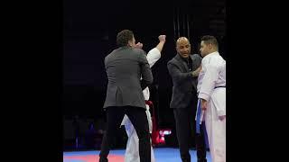 Iranian Farzad Safavi after winning shared the moment with his opponent from Saudi Arabia