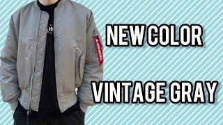 Бомбер Alpha Industries Vintage Gray MA-1 Альфа 2023