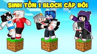 SAMMY THỬ  THÁCH 24H SINH TỒN 1 BLOCK CẶP ĐÔI SIÊU ĐÁNG YÊU TRONG MINECRAFT