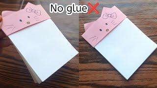 DIY hello kitty mini notebook|DIY mini notebook|One sheet mini notebook|No glue mini notebook