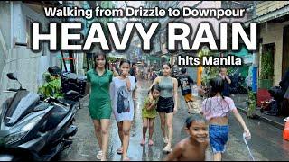 It's Raining in Manila Heavy Rain Walk with Real 3D Rain Sounds [4K HDR]