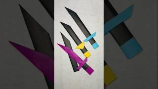 How to make a Paper Sword with Shield | Origami Sword #ytshort #origami #origamisword